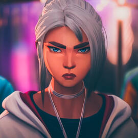 An image of Jett glaring at the camera.